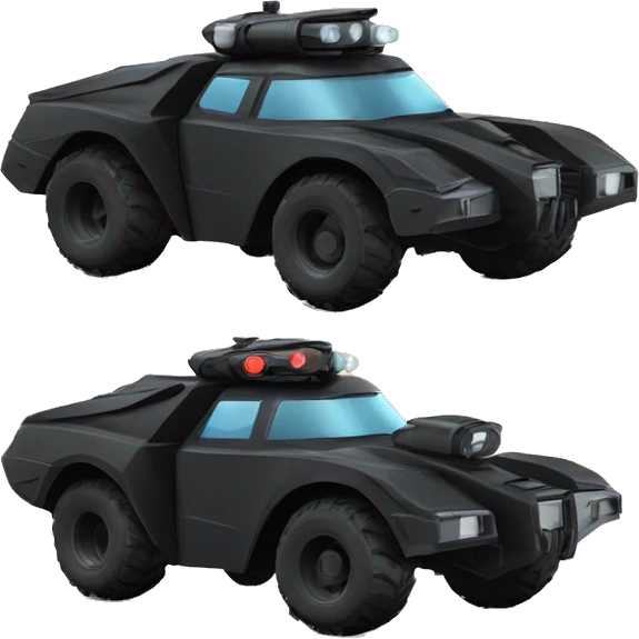 Dark trooper Batmobile off-road car  emoji