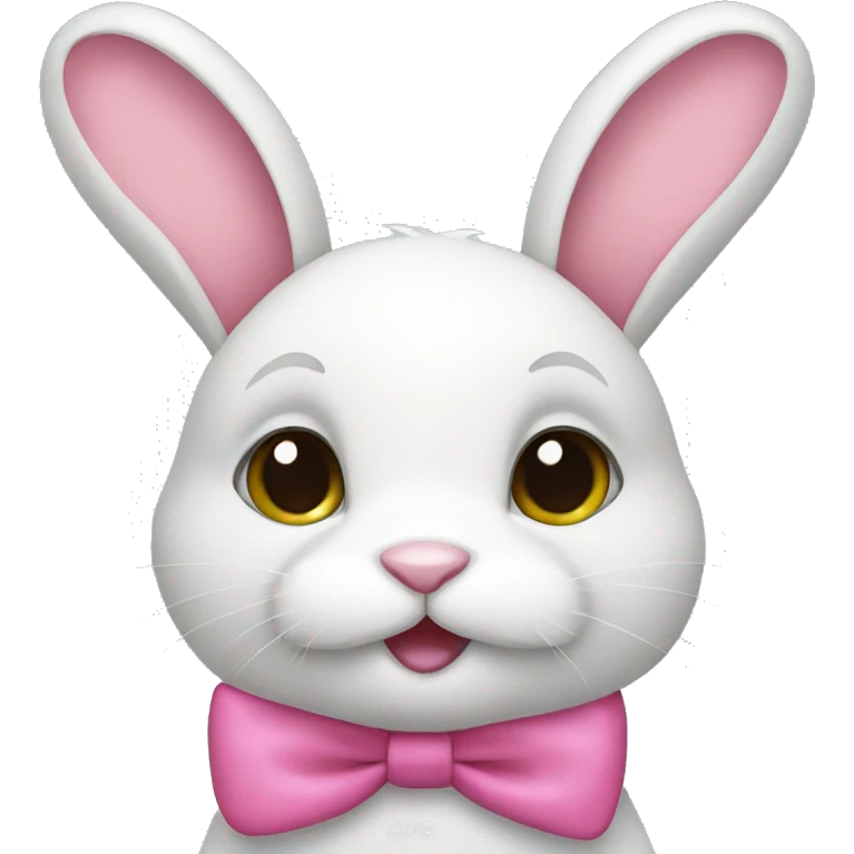 Bunny with pink bows  emoji