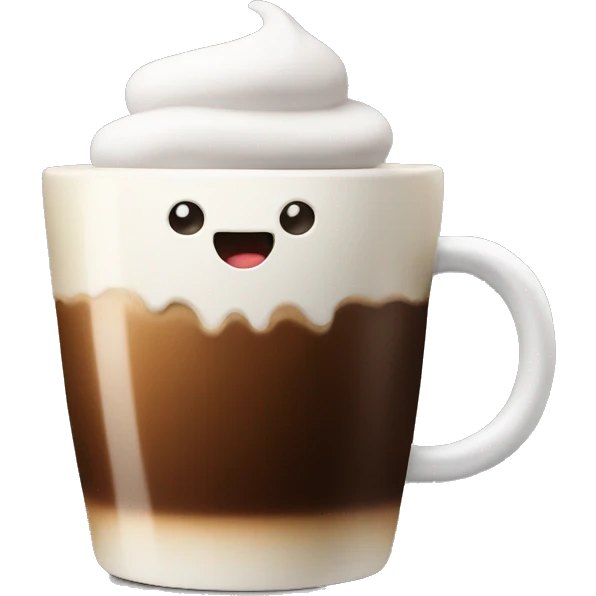 Coffee with marshmallow  emoji