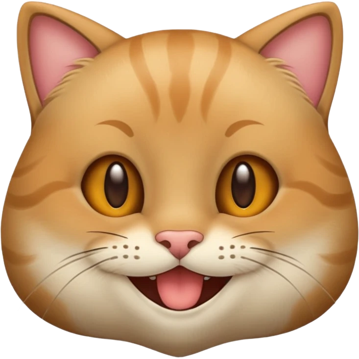 chat de couleur avec un grand sourire emoji