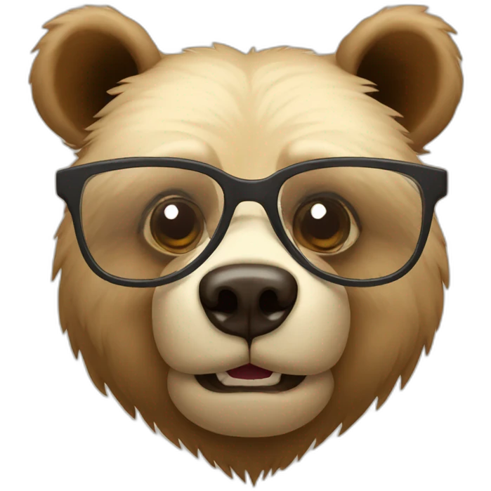 Bear in glasses emoji