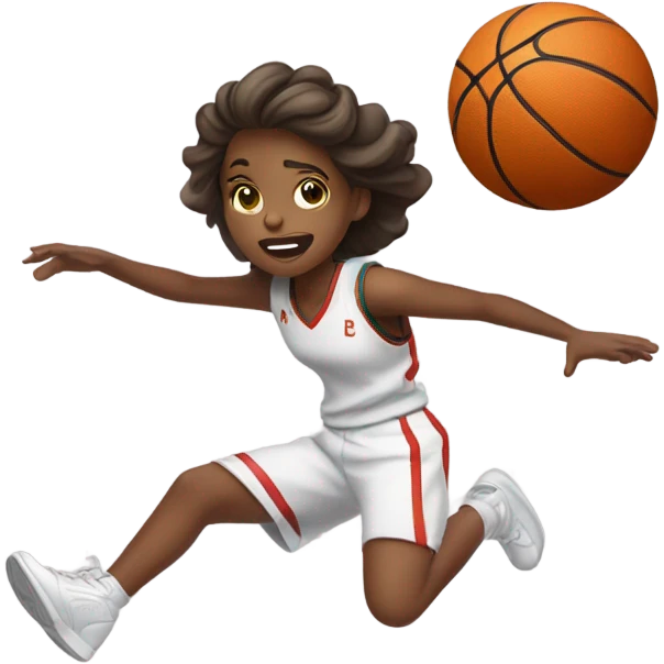 girl basketball player falling emoji