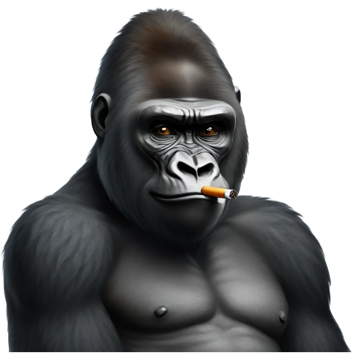 Gorilla smoking a cigarette  emoji