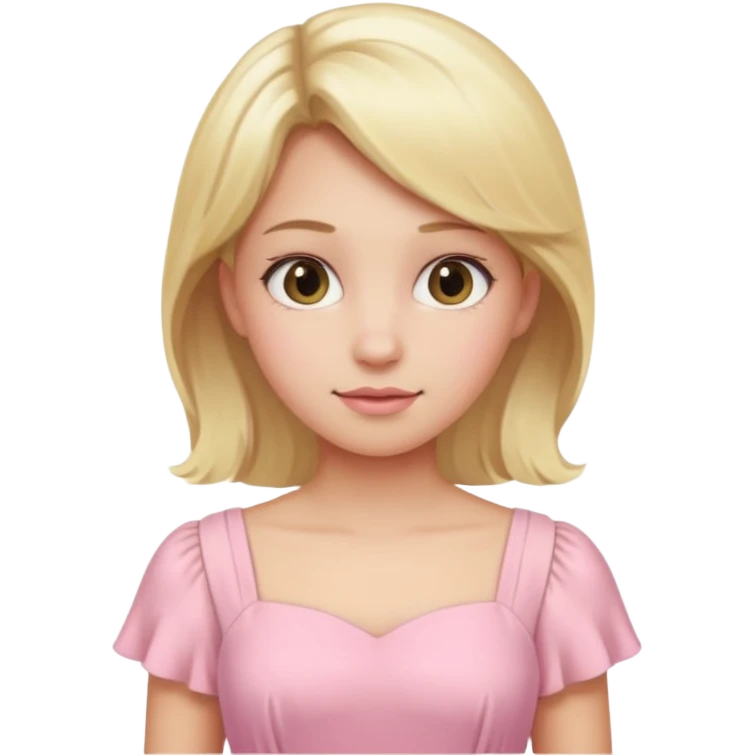 Girl with blond hair with pastel pink dress emoji