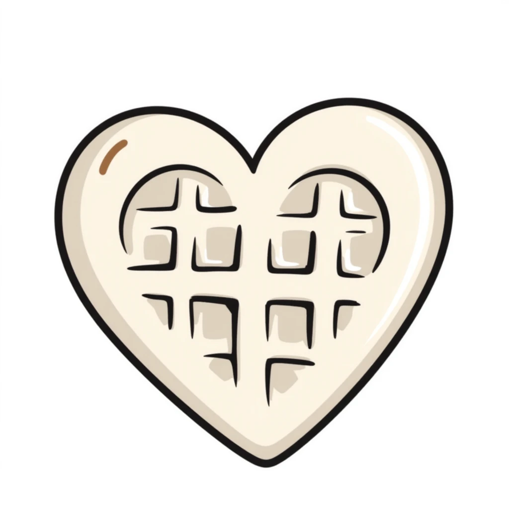 beige heart waffle emoji