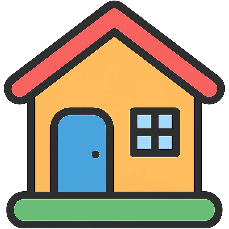 house, color outline icon style emoji