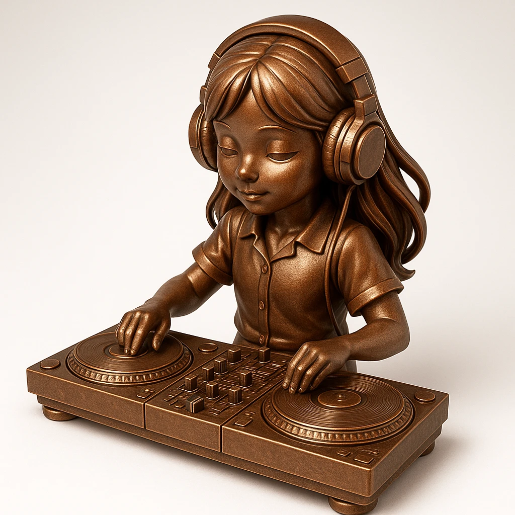 girl playing DJ set emoji