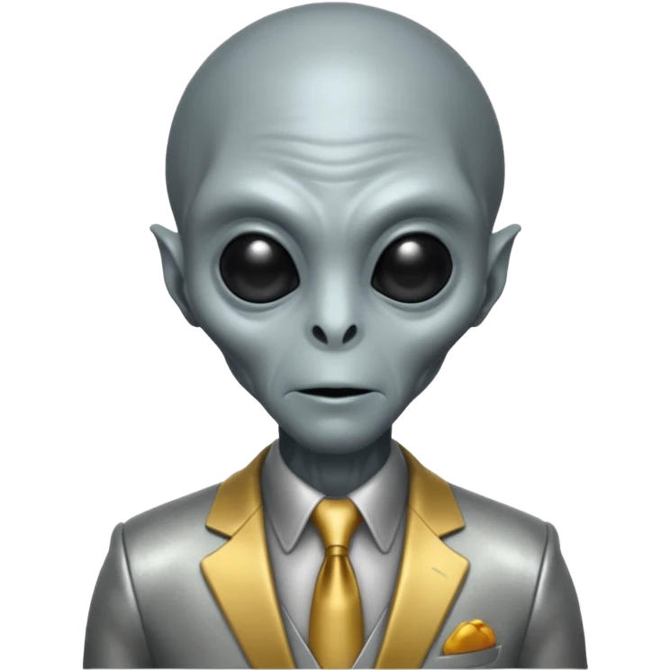 an old alien with suit emoji