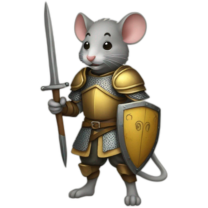 Medieval warrior mouse emoji