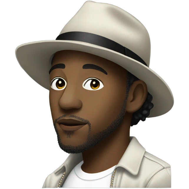 Kendrick Lamar wearing a hat emoji