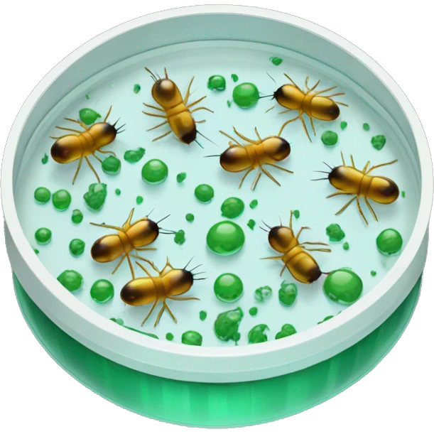 A petri dish with a swarming colony emoji