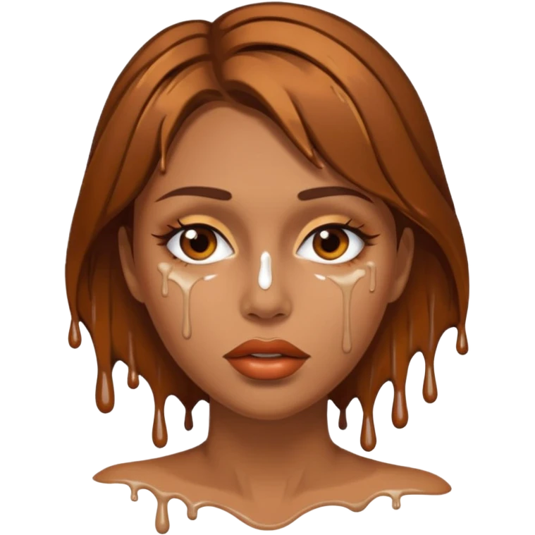 Brown Hair, Woman, white paint drip, face, hot, Sexy, lips emoji