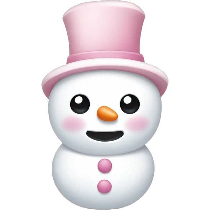 Cute white and light pink snowman emoji