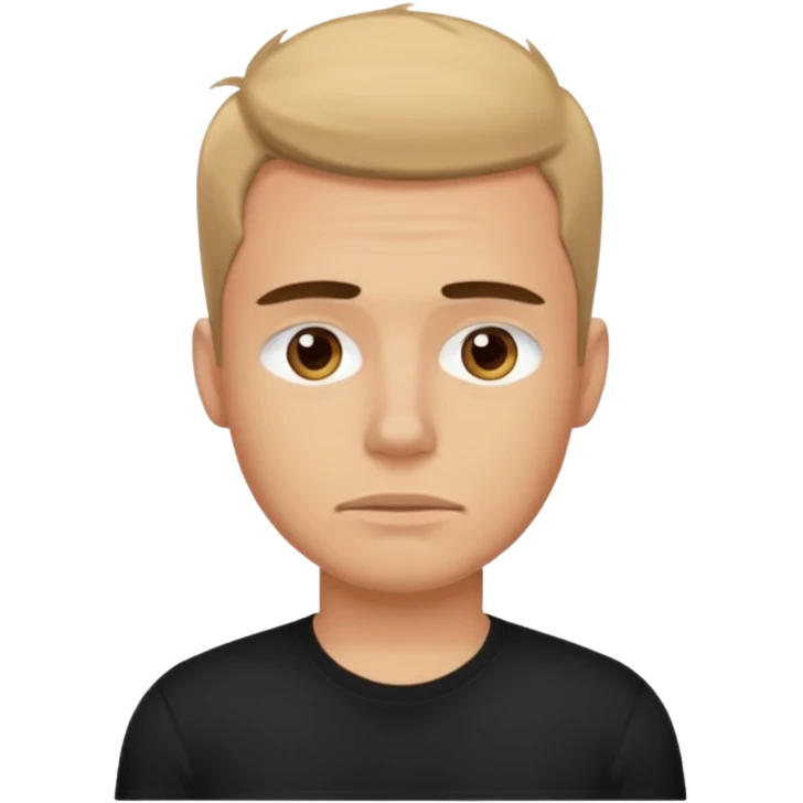 young tired man after training in black t-shirt emoji