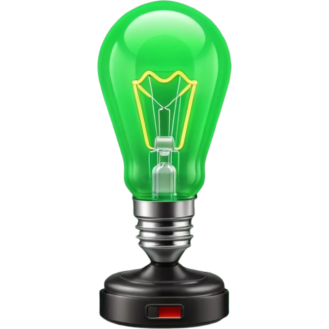 1980s green lighting lamp emoji