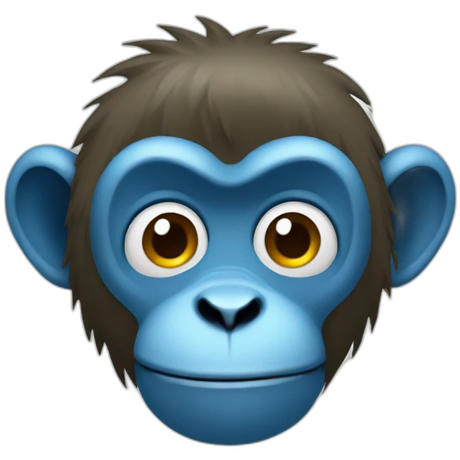 Cold blue monkey emoji