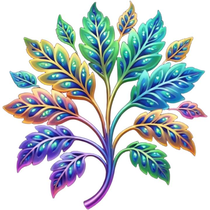 dark rainbow filigree design, leaf shapes, flower shapes, nature shapes, toxic nature, toxic plants emoji