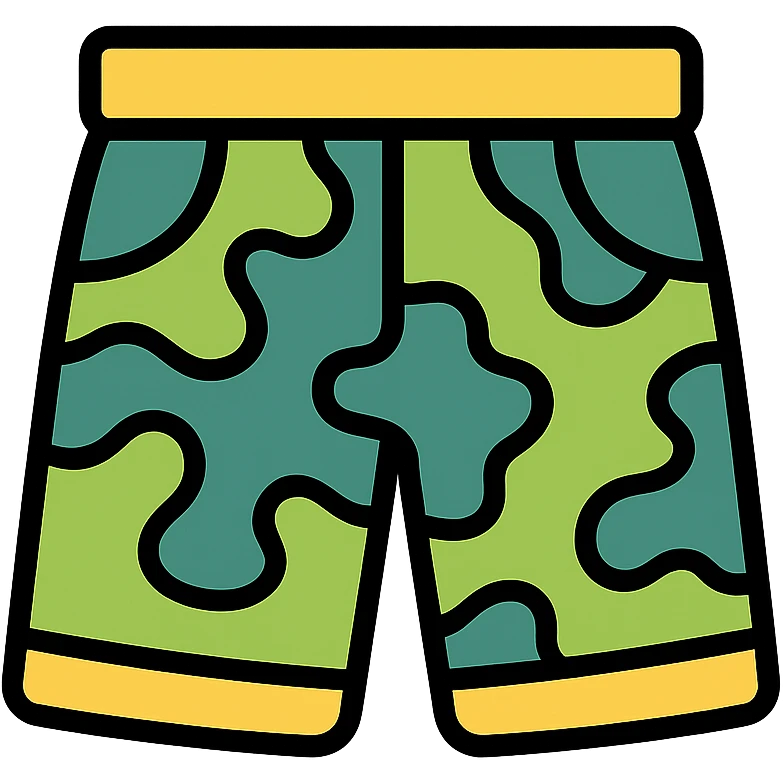 color outline icon of camo shorts emoji