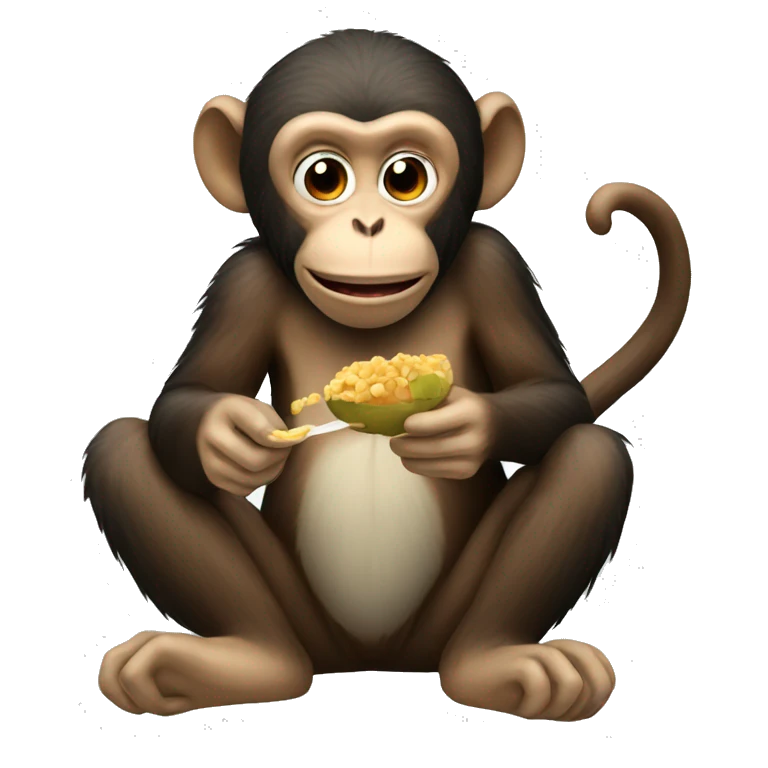 Monkey eating emoji