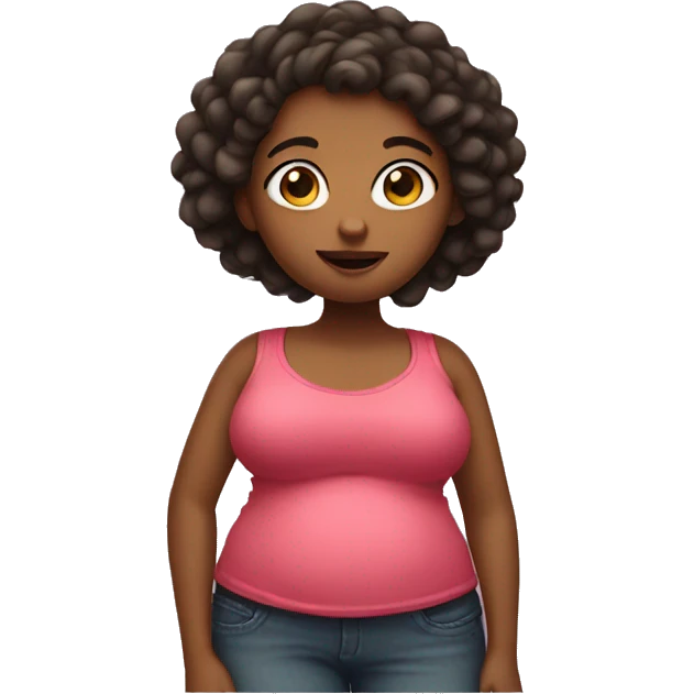girl with big belly emoji