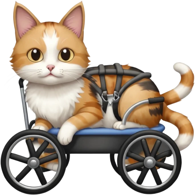 disabled cat in cat wheelchair emoji