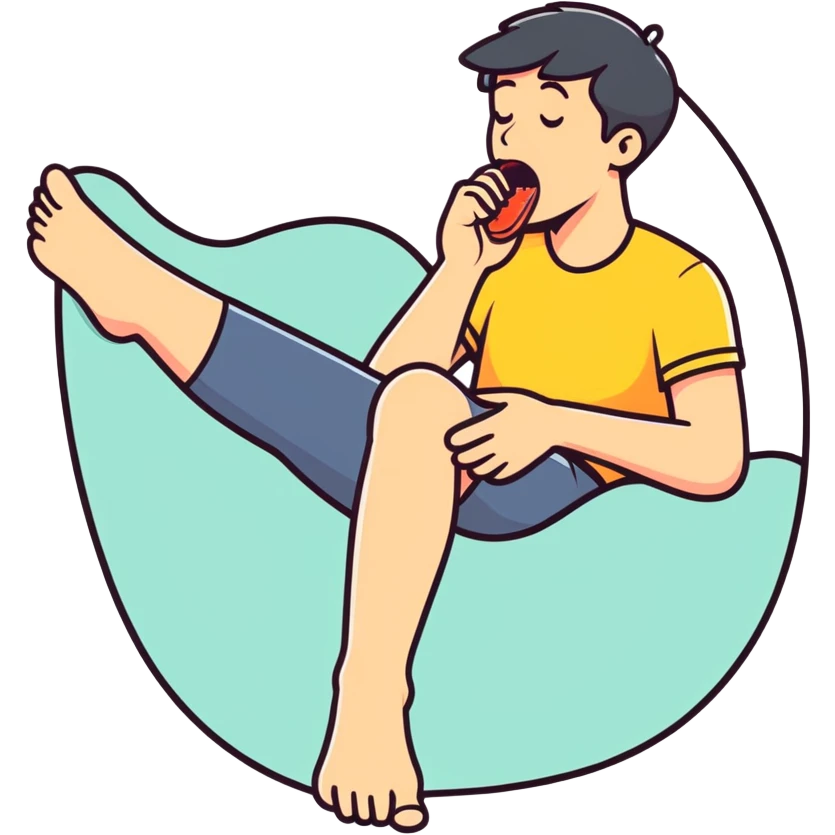 Man licking a foot emoji