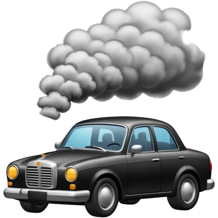 Car with smoke emoji