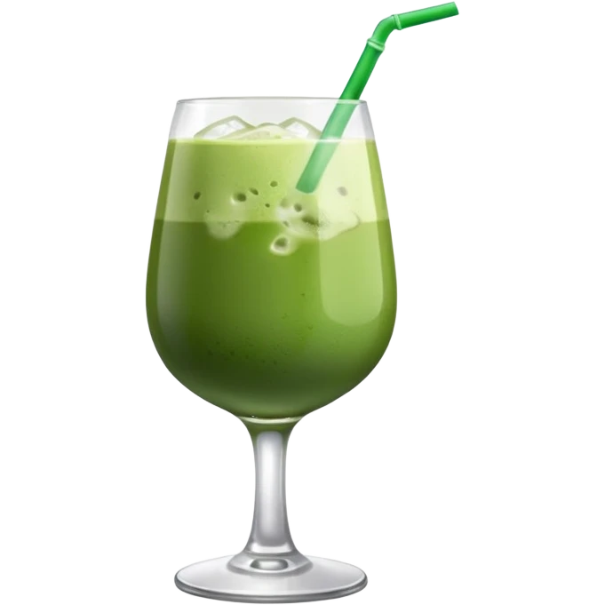 Iced Matcha latte in a wine glass emoji