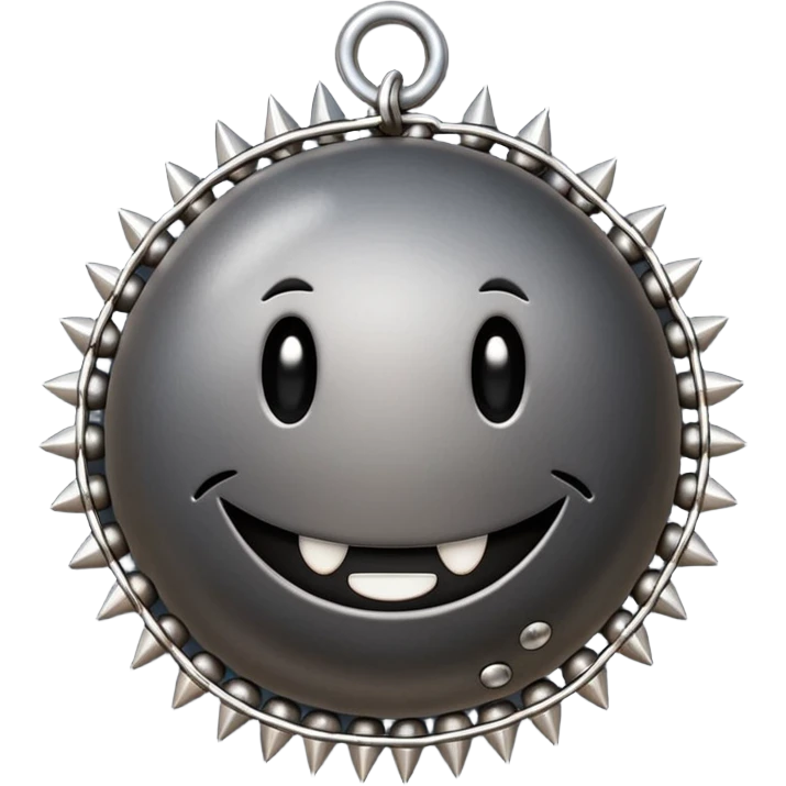 iPhone text message emoji size ball, and chain with spikes emoji