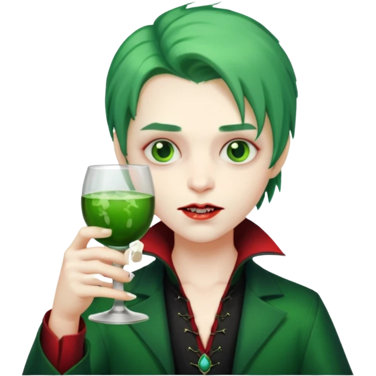 vampire Drink holders with  hat green hair  emoji