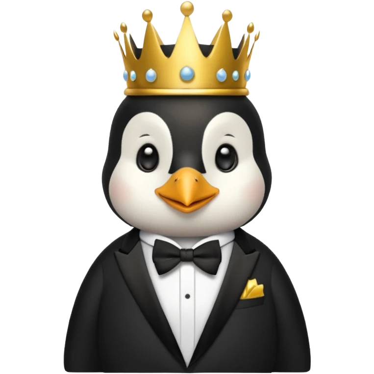 Penguin with a crown emoji