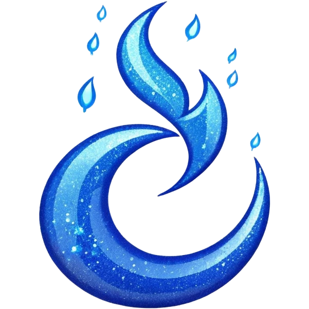 marine blue glitter fire emoji