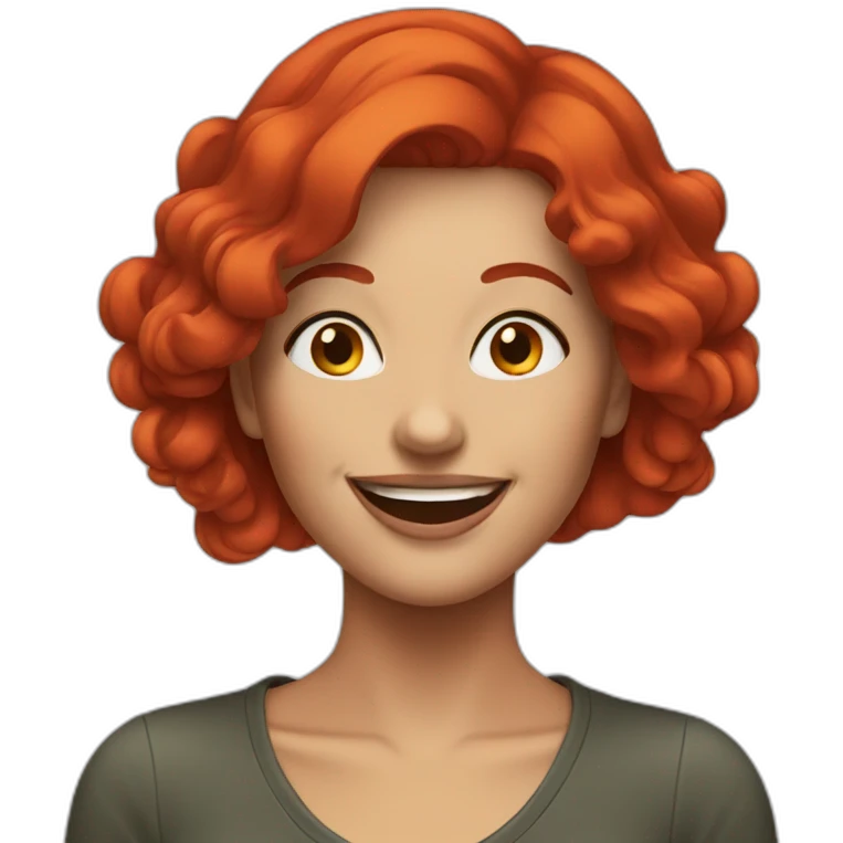 Happy women smoke red hair emoji