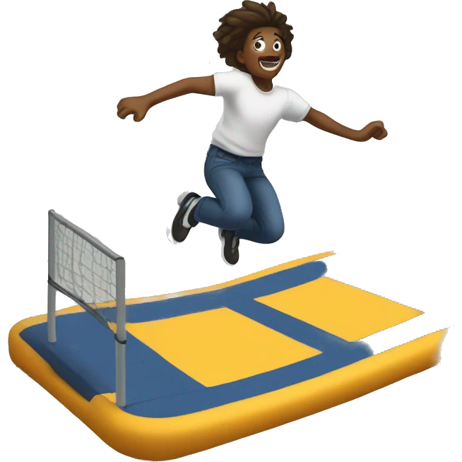 Jumping on a trampoline emoji