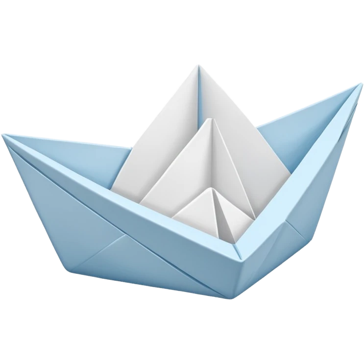 emoji de barco de papel de color blanco o celeste emoji