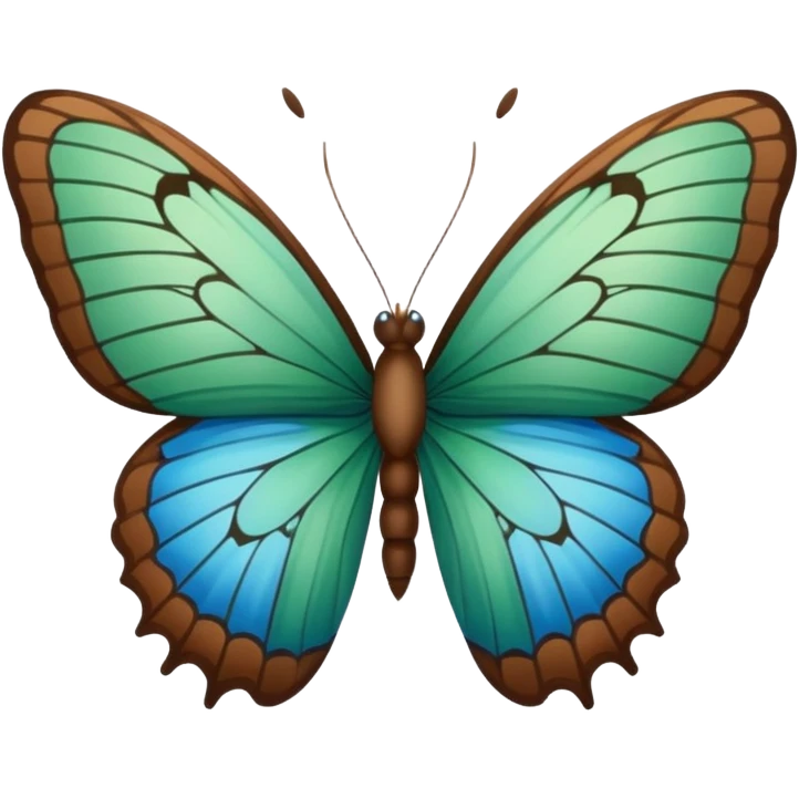 Green brown blue butterfly emoji