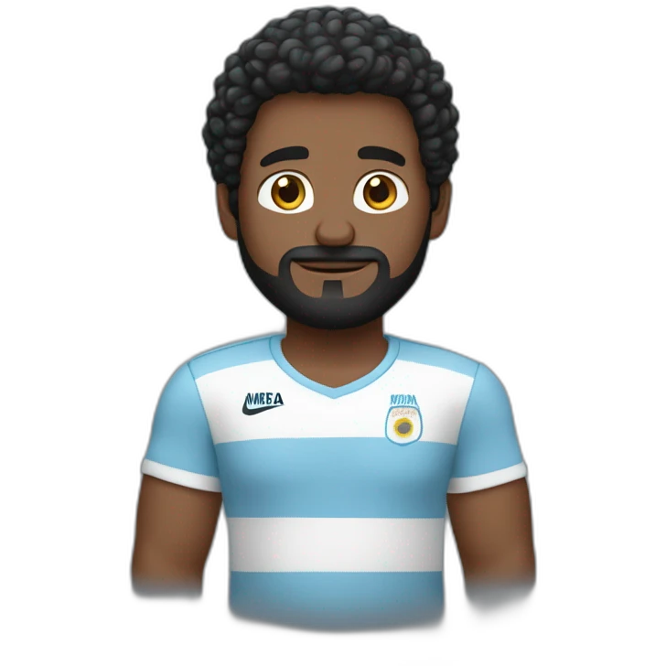 Hombre pelo negro, 32 años de edad, con camiseta argentina  emoji