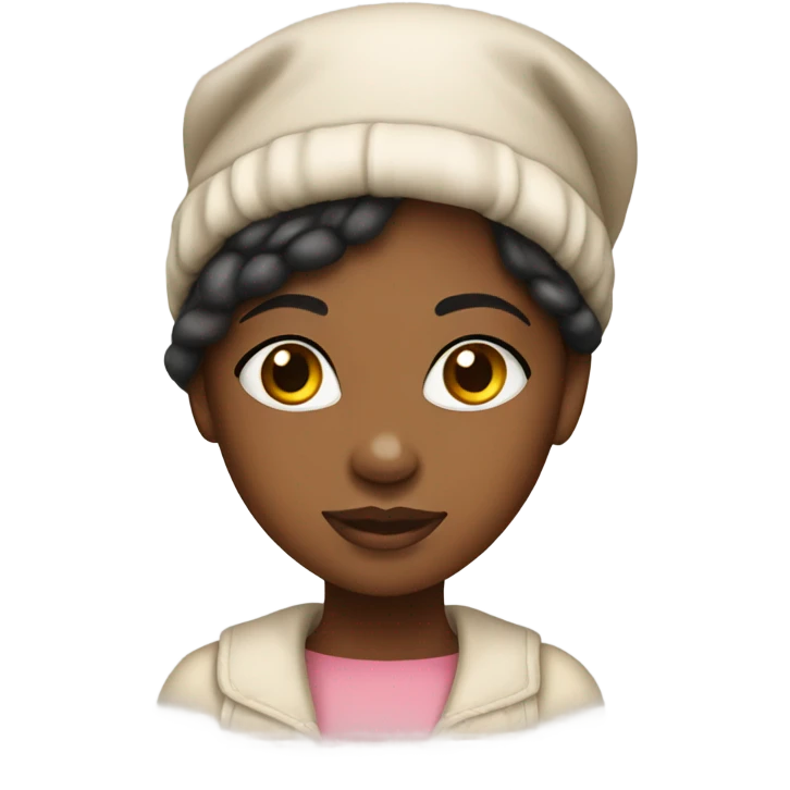 African American girl with modern day bonnet on head emoji