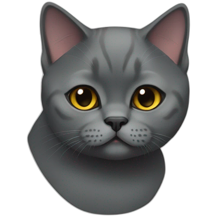 Disney black British shorthair cat emoji