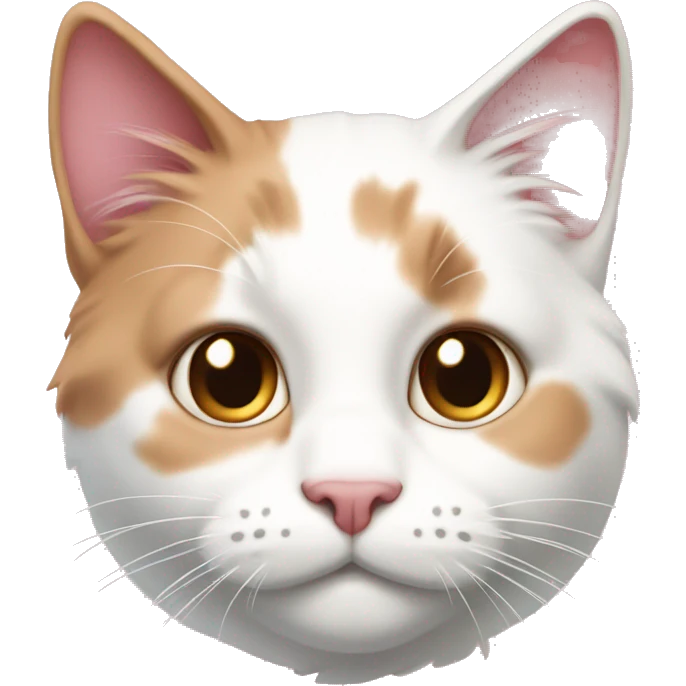 Pink and white calico cat emoji