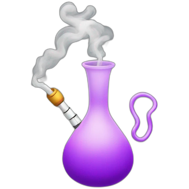 Lines in the shape of a hookah and a shisha smoke emoji