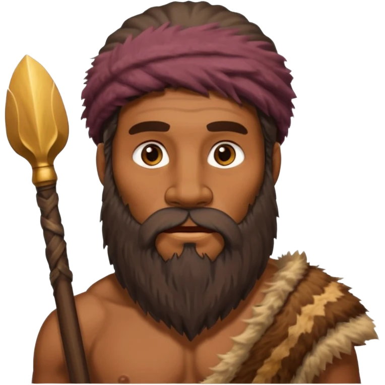 stone age man with beard emoji