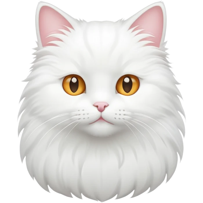 White cat happy minimalistic emoji
