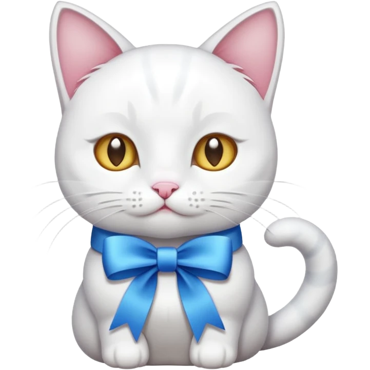 kurdele takan beyaz kedi emoji