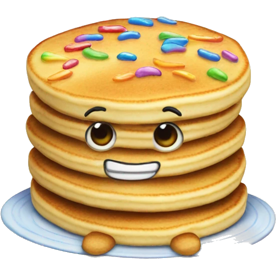 Pancake with rainbow sprinkles  emoji