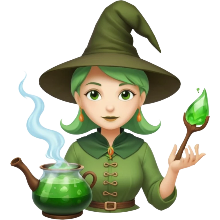 green witch cooking potion emoji