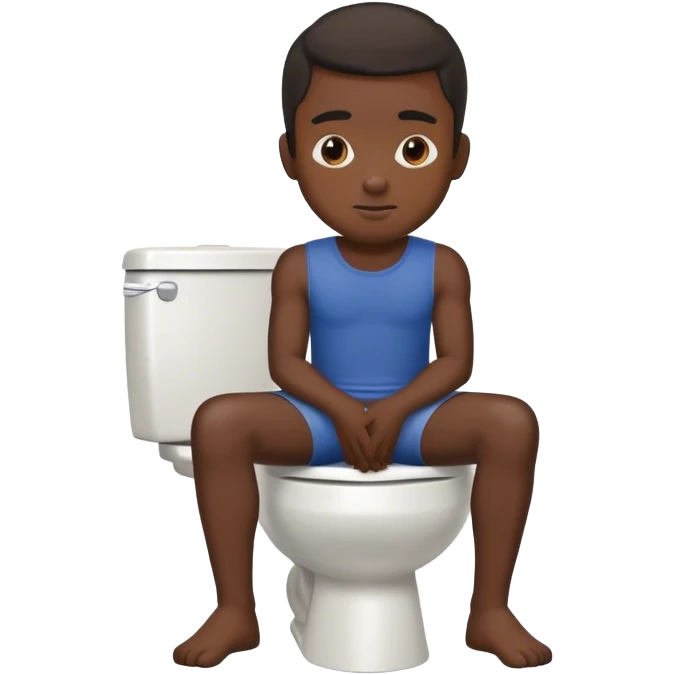 black man sitting on toilet  emoji