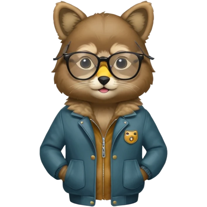 animal wtih glasses and body emoji