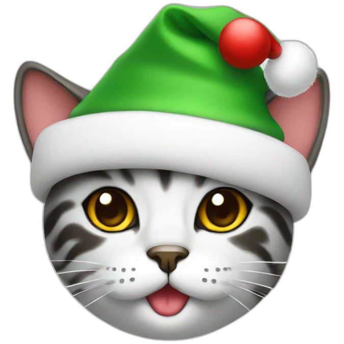 cat with Christmas hat emoji