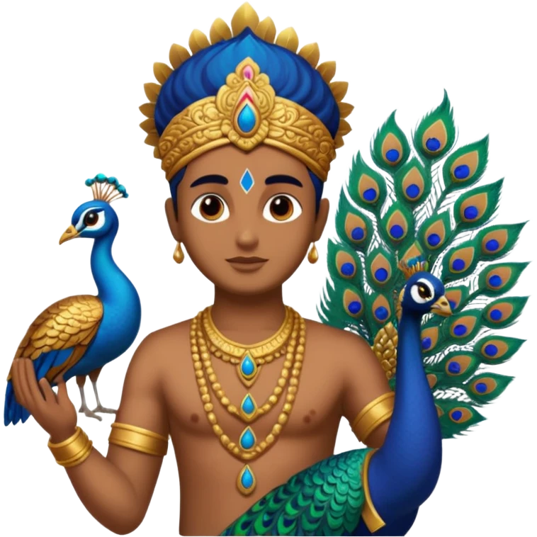 Murugan with vel and peocock at back vel also with  emoji